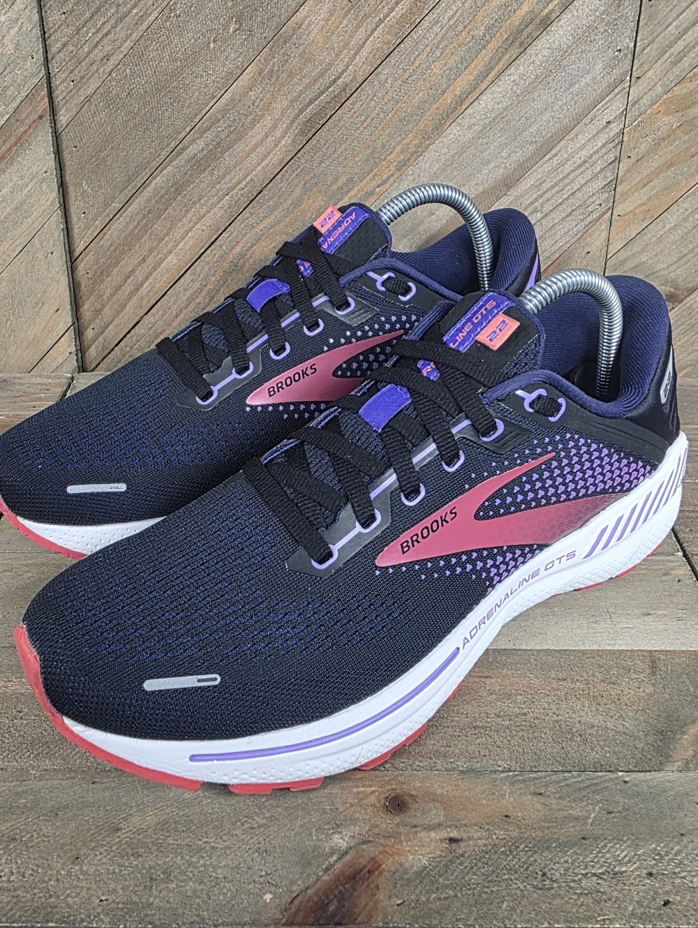 Brooks Adrenaline GTS 22 Womens Athletic Running Shoes Size 9.5 B Black Purple - Picture 4 of 9